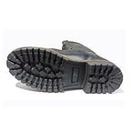 Biker Boots : 12" Inches long Black leather Rider boots for bikers with Memory foam footpad.