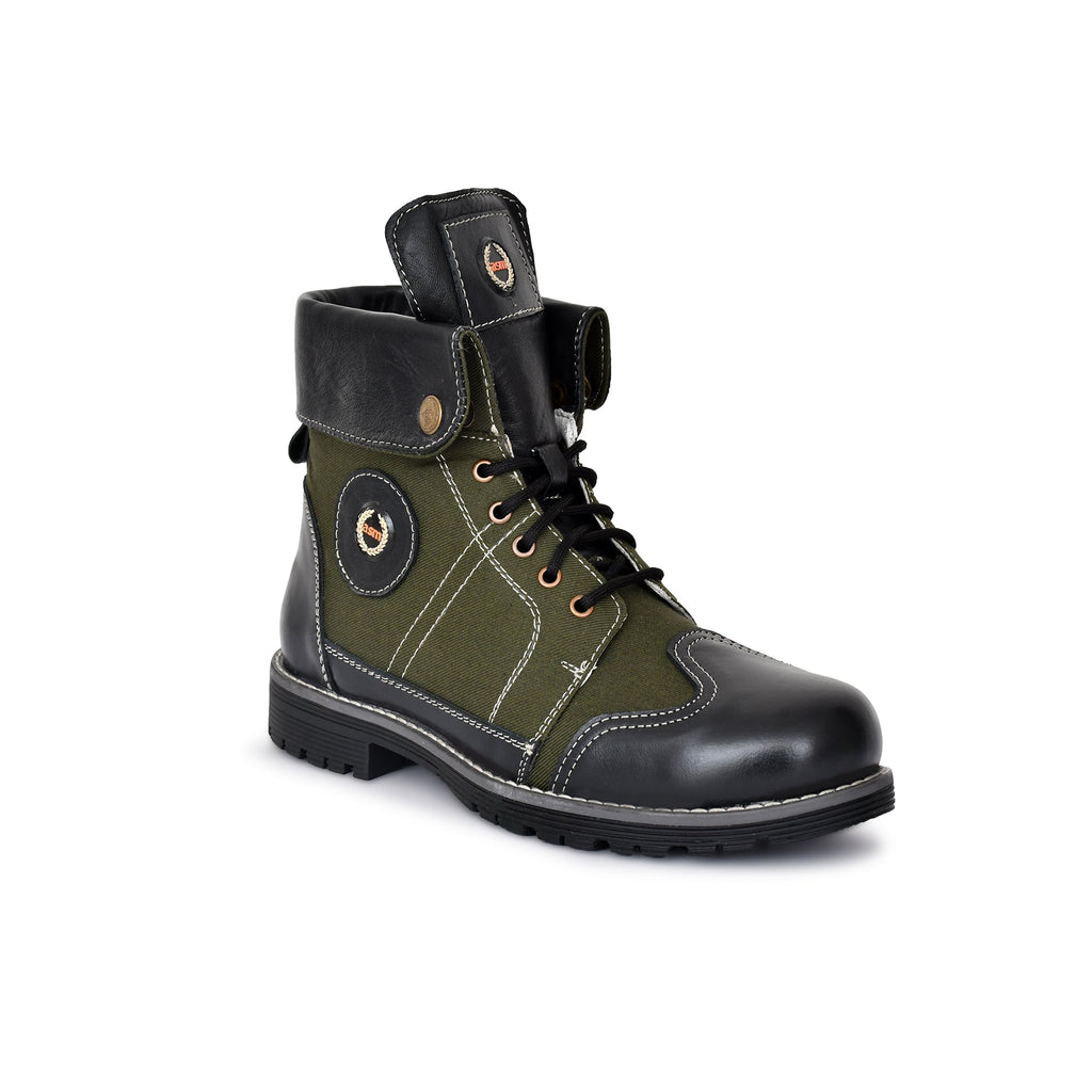 Biker Boots : 6 & 9 Inches Foldable Leather with heavy duty Rubber sole.