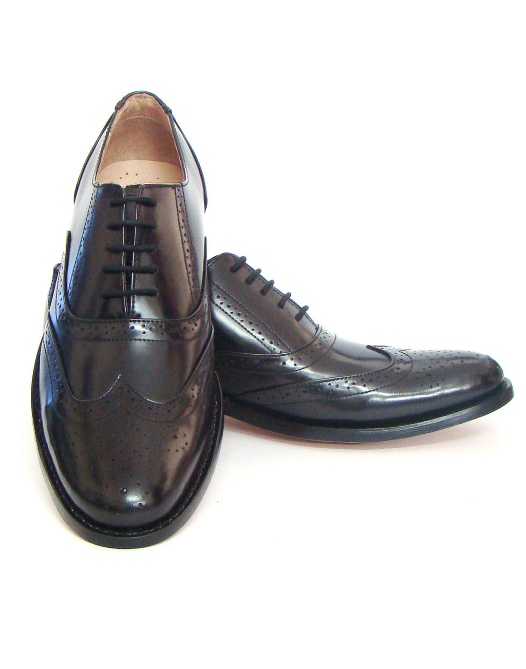 Goodyear Welted Brogue Shoes :  Black leather with Memory foam footpad.