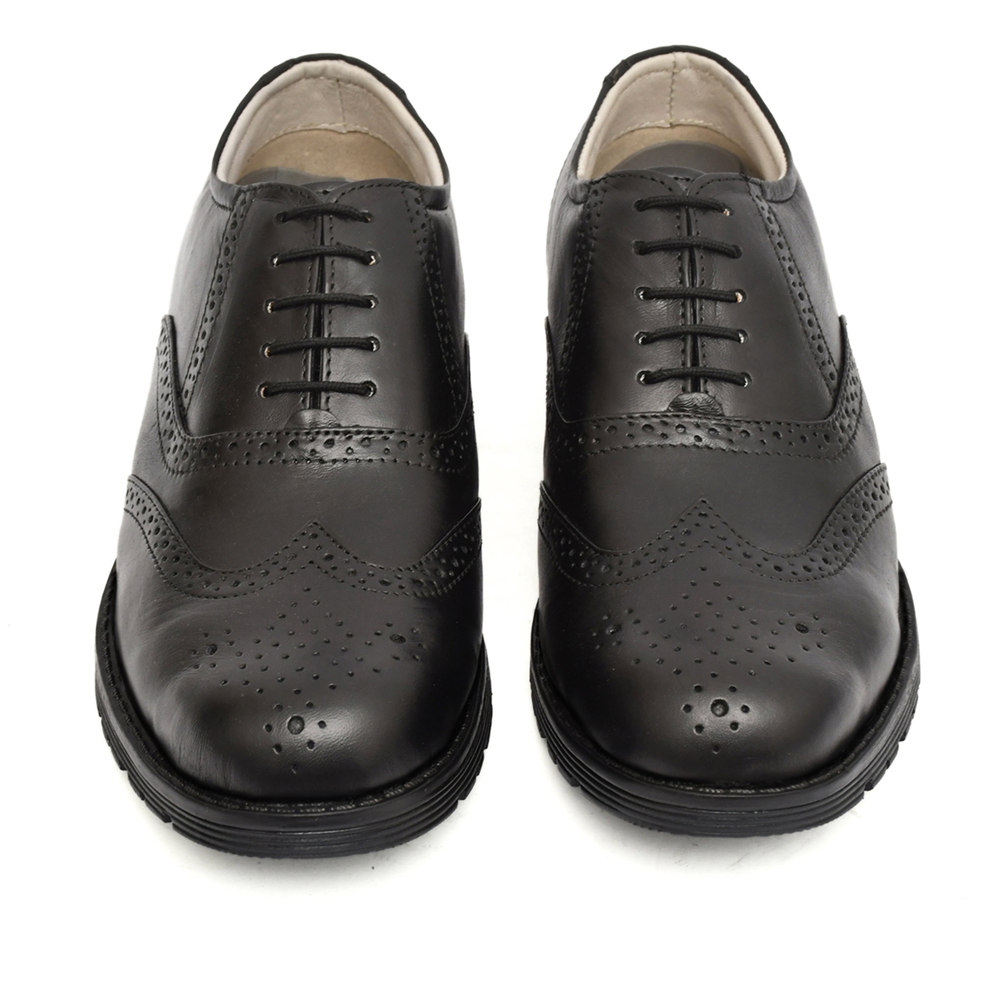 Safety Shoes : Industrial Safety leather Brogue Shoes with Steel Toe & Memory foam footpad.