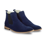 Chelsea Boots : Genuine Blue Suede leather Chelsea Boots with Memory foam footpad. Article : Chelsea04