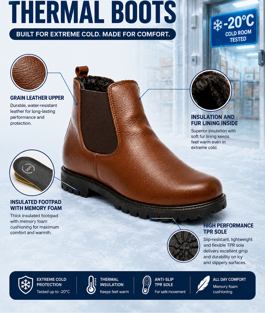 Thermal Boot Chelsea - Brown