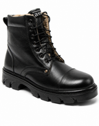 DMS Boots with Fur : Black leather Tactical DMS boots with Memory foam footpad. Article: ASM608W