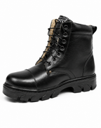 DMS Boots with Fur : Black leather Tactical DMS boots with Memory foam footpad. Article: ASM608W