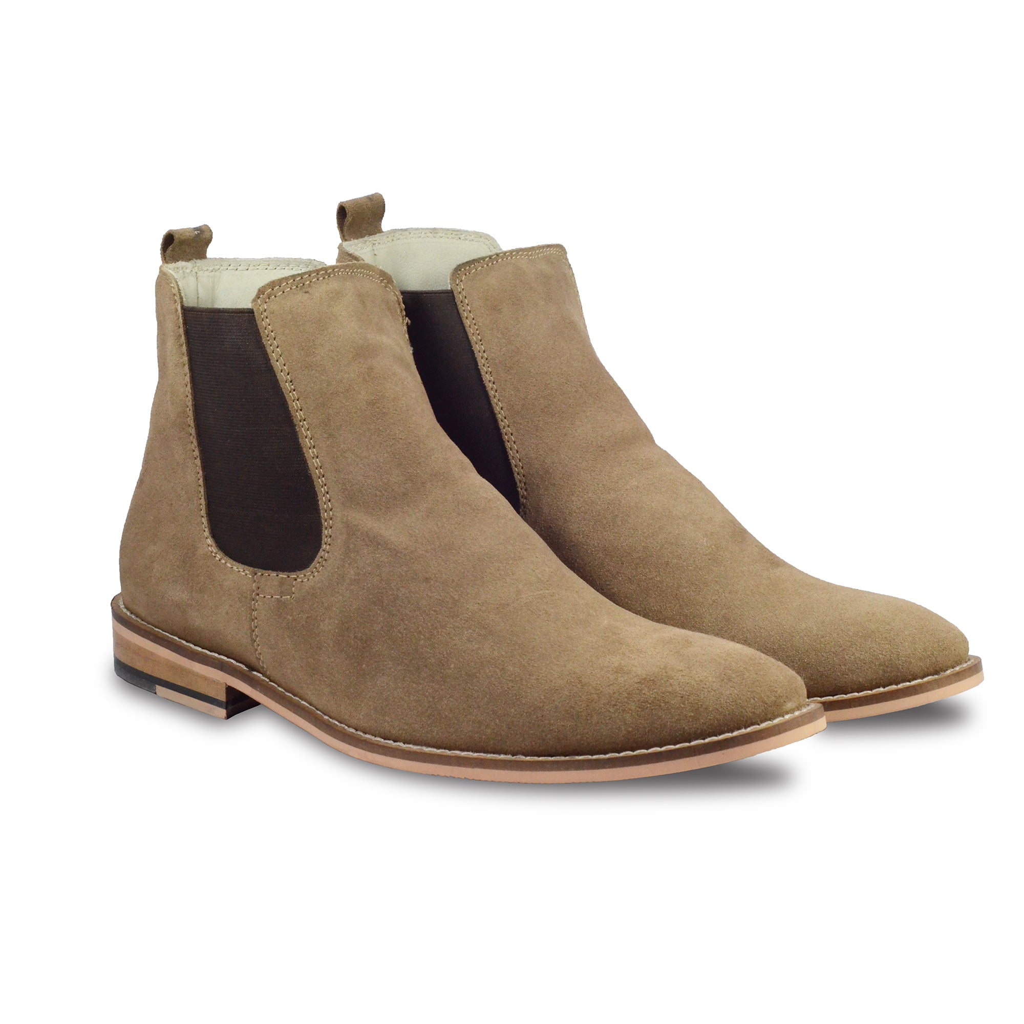 Chelsea Boots : Genuine light Brown Suede leather Chelsea Boots with Memory foam footpad. Article : Chelsea07