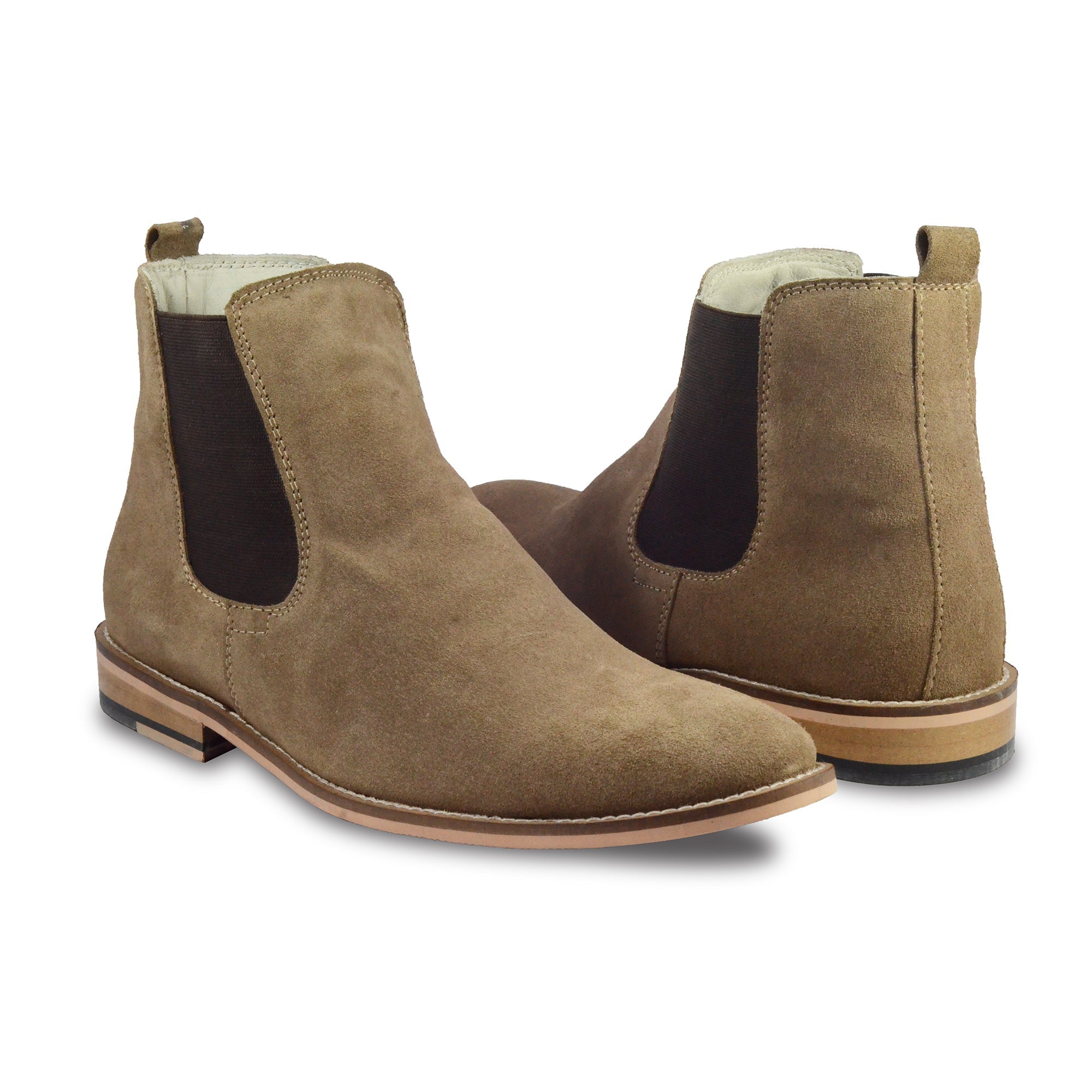 Chelsea Boots : Genuine light Brown Suede leather Chelsea Boots with Memory foam footpad. Article : Chelsea07