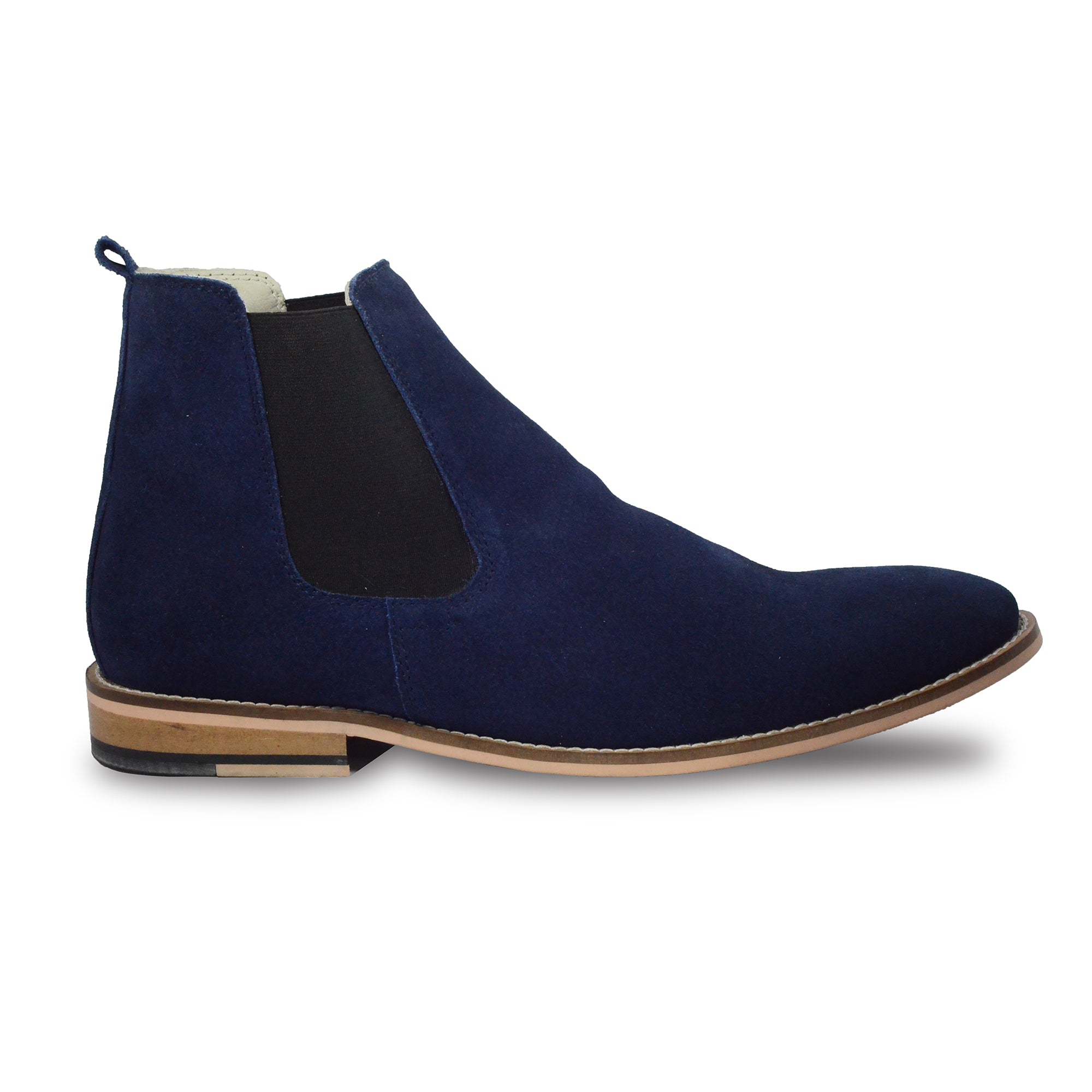 Chelsea Boots : Genuine Blue Suede leather Chelsea Boots with Memory foam footpad. Article : Chelsea04