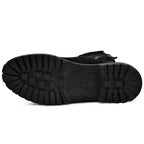 Biker Boots : Black Suede leather Rider boots for bikers with & Memory foam footpad.