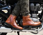 Biker Boots : Tan  Rugged leather Rider boots for bikers with Steel toe.