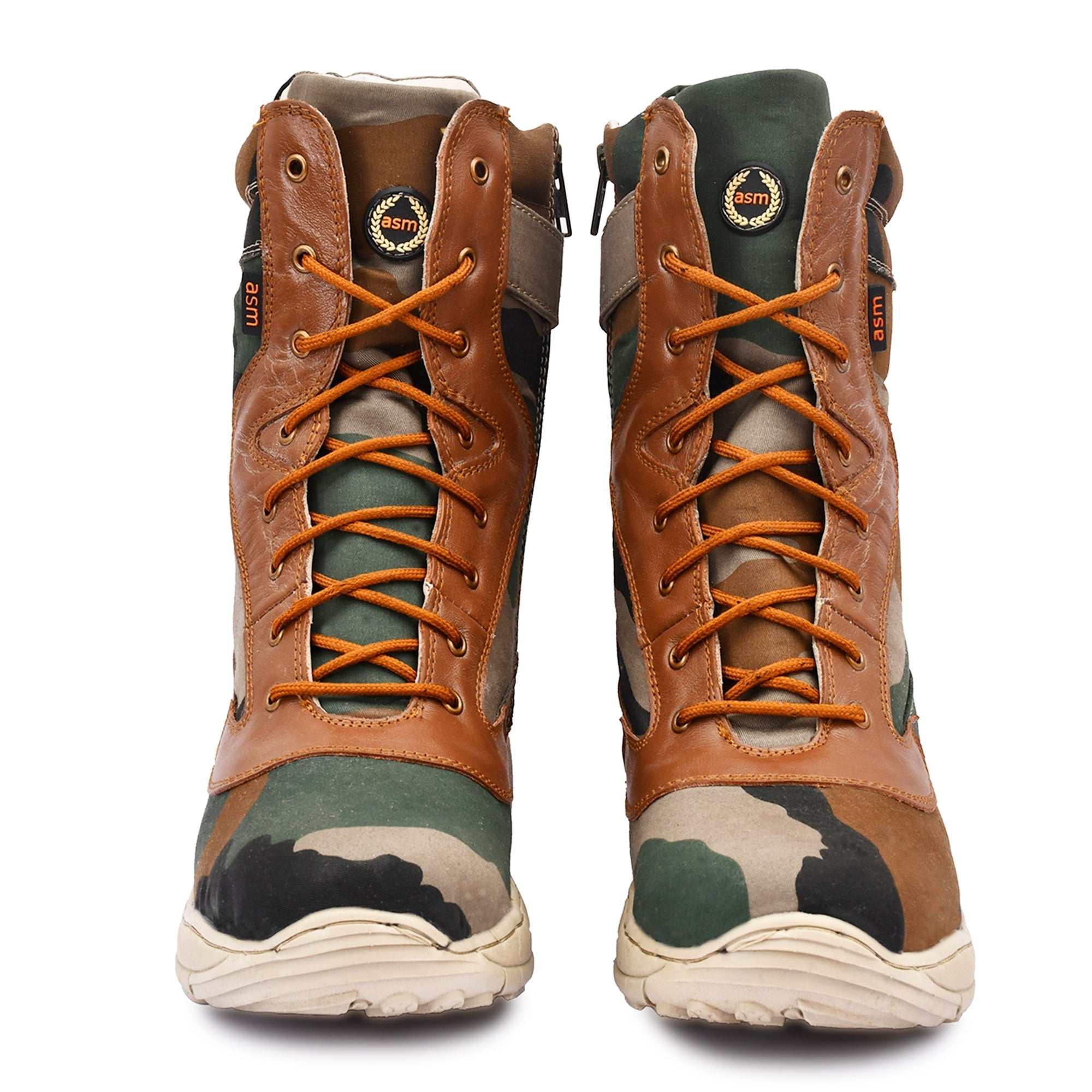 Military Tactical Boots : Camouflage army boots with Side chain & Memory foam footpad.