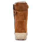 Biker Boots : Tan Suede leather Rider boots for bikers with Side chain & Memory foam footpad.