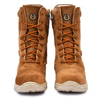Biker Boots : Tan Suede leather Rider boots for bikers with Side chain & Memory foam footpad.
