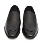 Penny loafers :  Black leather Penny loafers with Memory foam footpad. Article : Al108-Black