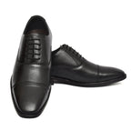 Oxford Shoes : Black Leather Oxford Shoes for men with Memory foam footpad. Article : AL-110Black