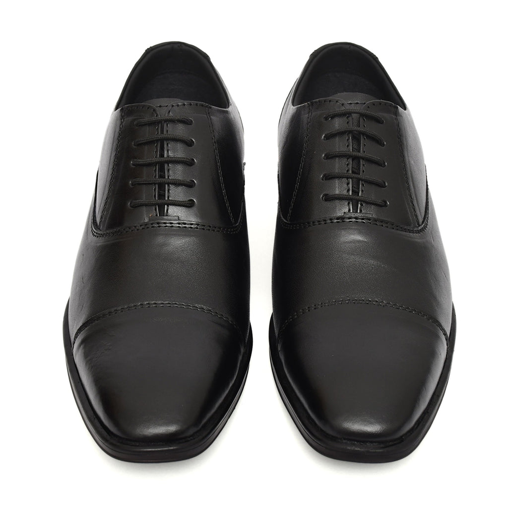 Oxford Shoes : Black Leather Oxford Shoes for men with Memory foam footpad. Article : AL-110Black