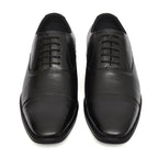 Oxford Shoes : Black Leather Oxford Shoes for men with Memory foam footpad. Article : AL-110Black