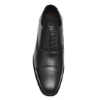 Oxford Shoes : Black Leather Oxford Shoes for men with Memory foam footpad. Article : AL-110Black