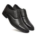 Oxford Shoes : Black Leather Oxford Shoes for men with Memory foam footpad. Article : AL-110Black