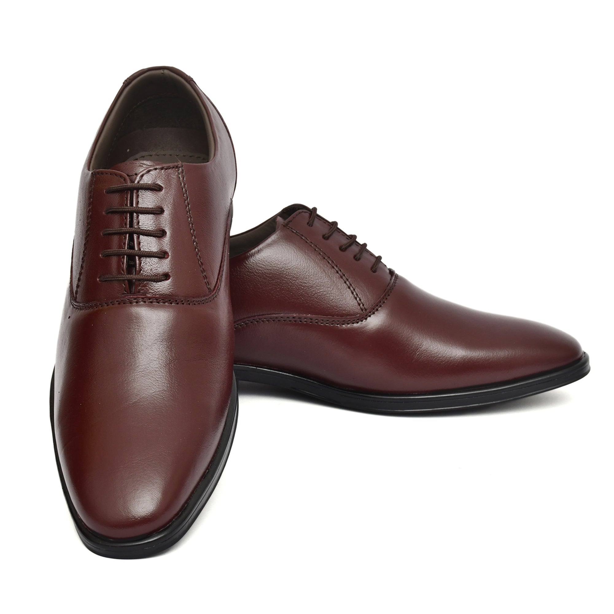 Derby Shoes : Wine Leather Derby Shoes for men with Memory foam footpad. Article: AL04-Wine