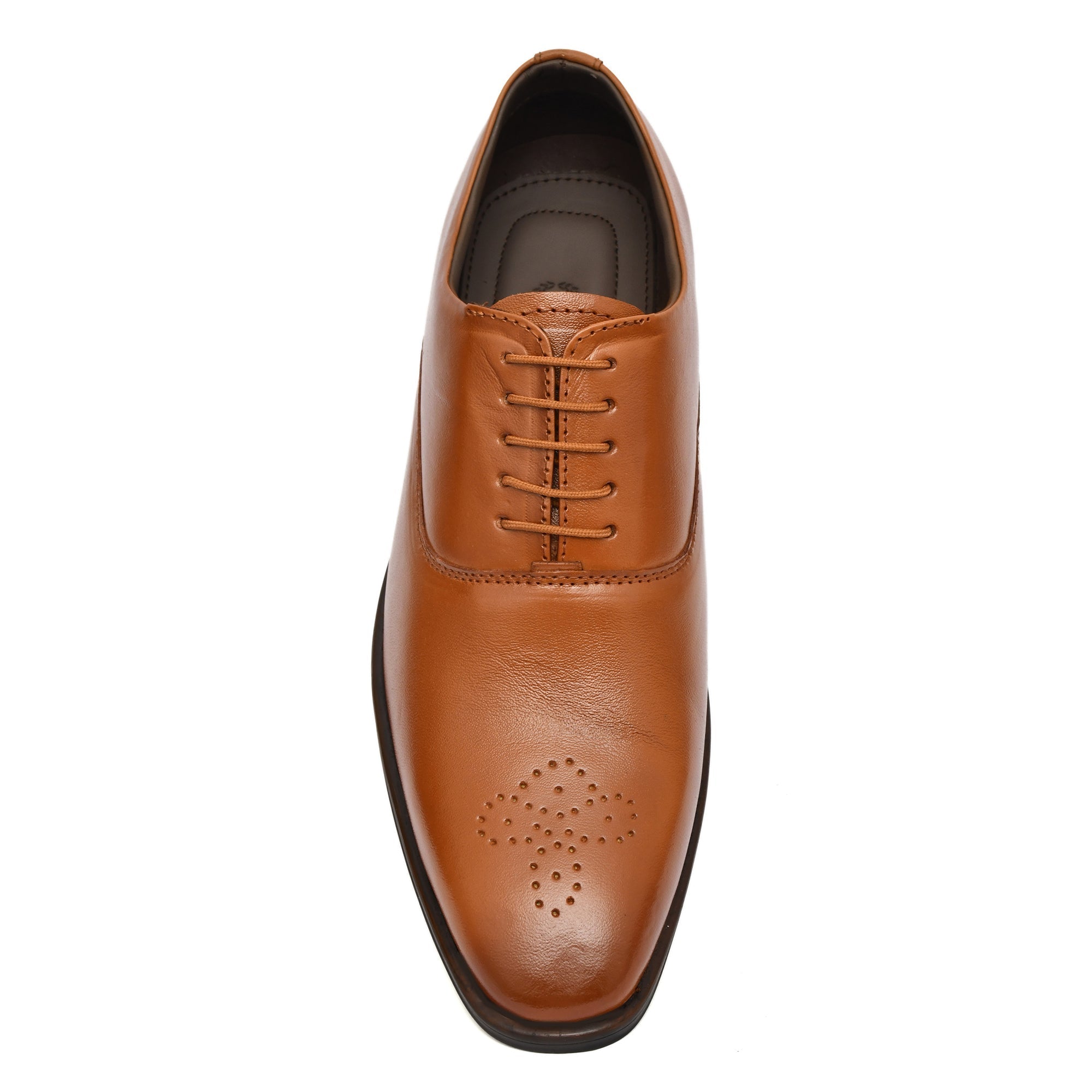 Derby Shoes : Leather Derby Shoes for men with Memory foam footpad. Article : AL02-Tan