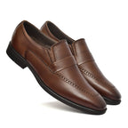 Penny loafers :  Brown leather Penny loafer Memory foam footpad. Article : Al01-Brown