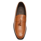 Penny loafers :  Tan leather Penny loafer with Tassel & Memory foam footpad. Article : Al107T-Tan