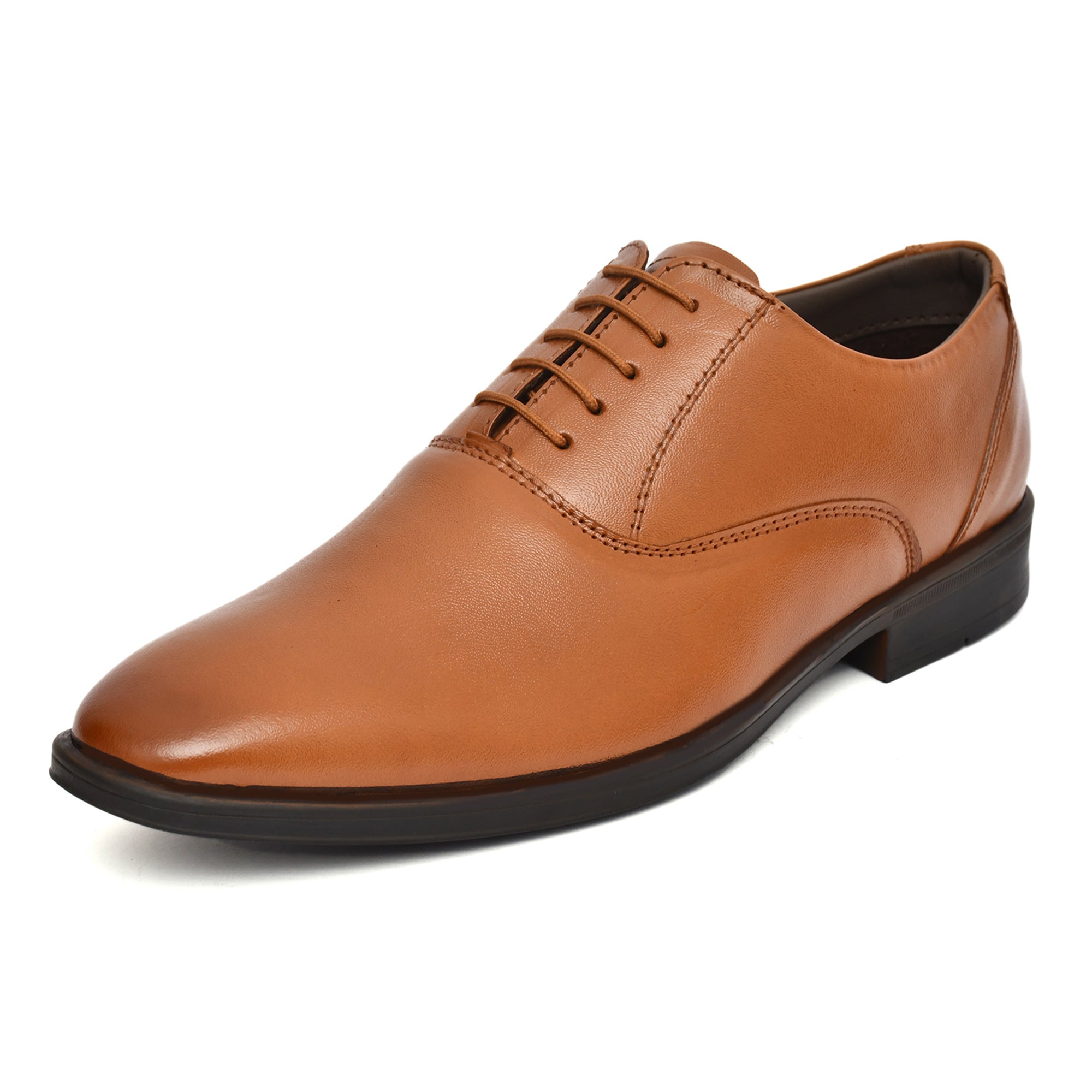 Derby Shoes : Tan Leather Derby Shoes for men with Memory foam footpad. Article: AL04-Tan