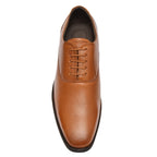 Derby Shoes : Tan Leather Derby Shoes for men with Memory foam footpad. Article: AL04-Tan
