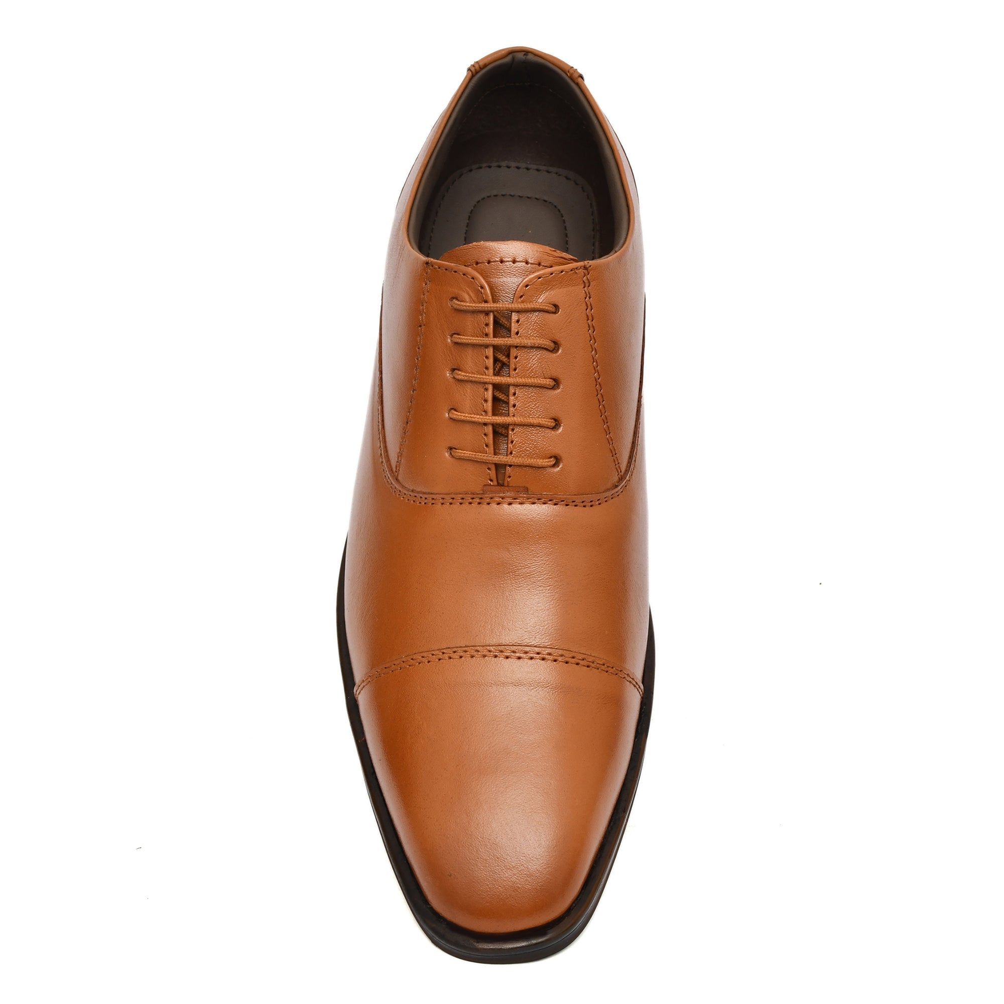 Oxford Shoes : Tan Leather Oxford Shoes for men with Memory foam footpad. Article : AL-110Tan