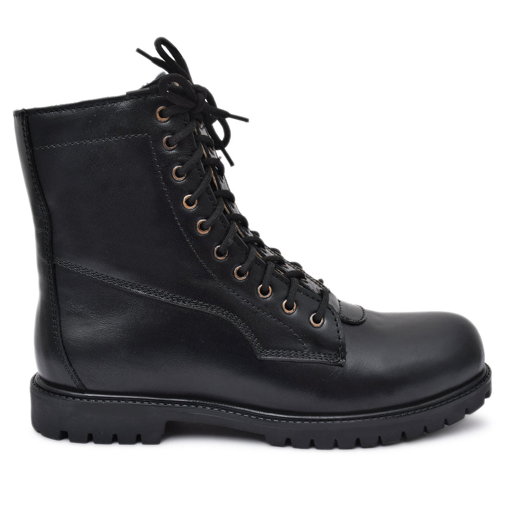 Pilots Boots : Black leather Flying boots for Pilots with Memory foam footpad. Article : 610BE
