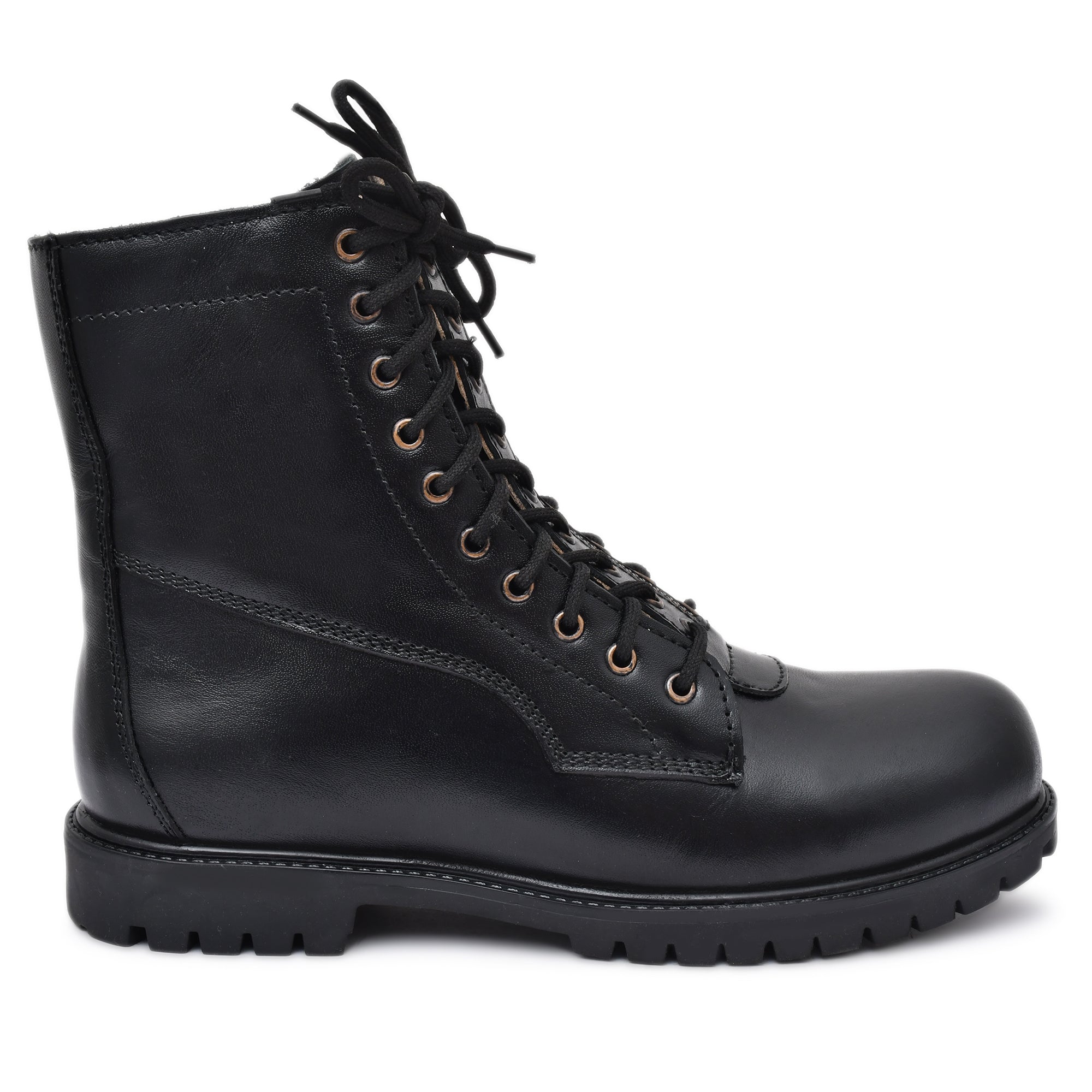 Pilots Boots : Black leather Flying boots for Pilots with Memory foam footpad. Article : 610BE