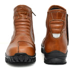 Biker Boots : Tan  Rugged leather Rider boots for bikers with Steel toe.