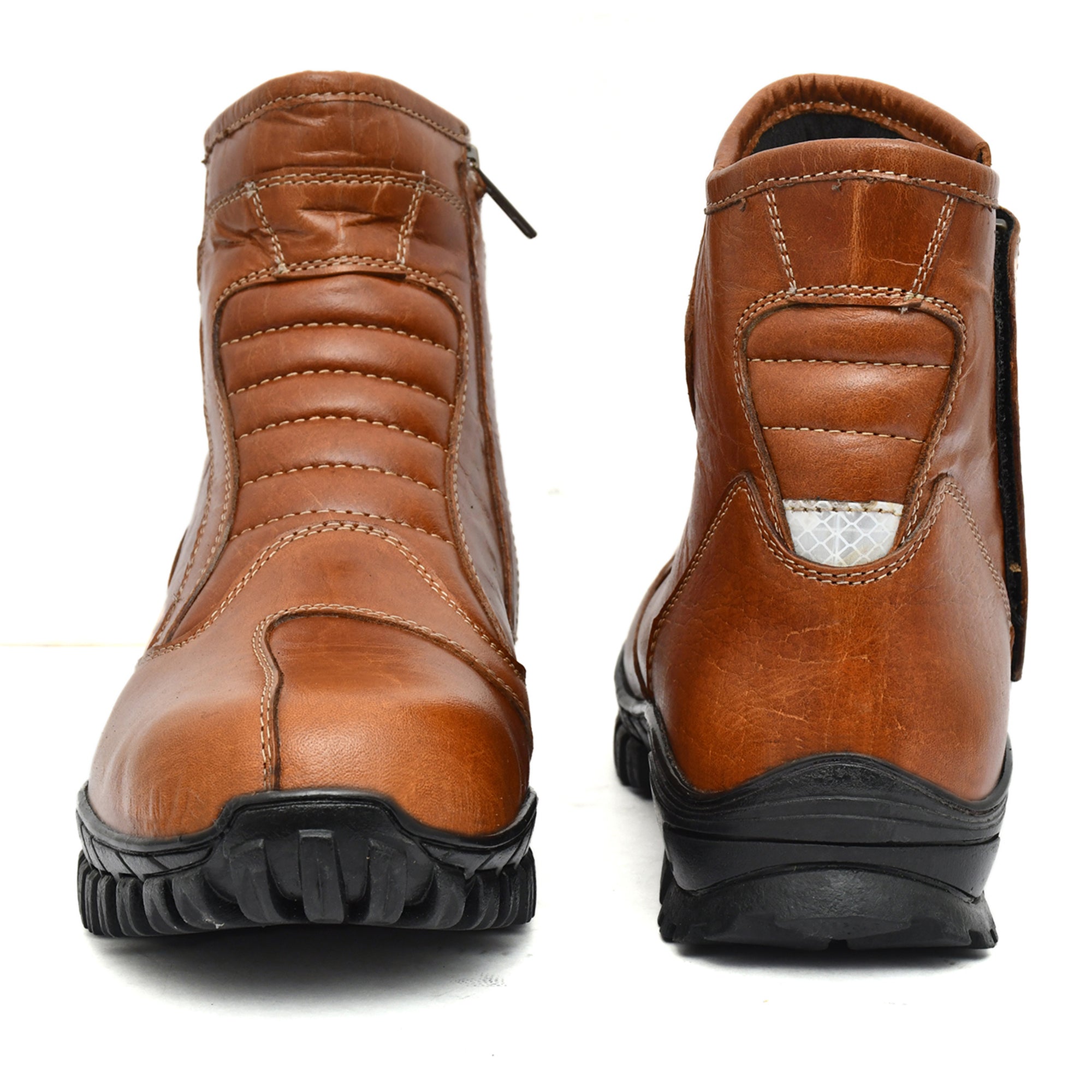 Biker Boots : Tan  Rugged leather Rider boots for bikers with Steel toe.