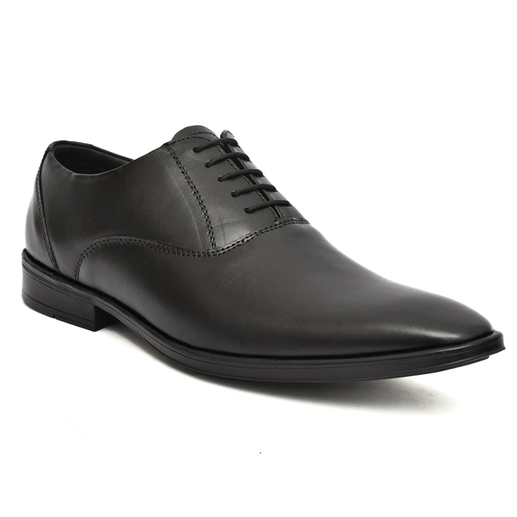 Derby Shoes : Leather Derby Shoes for men with Memory foam footpad. Article : AL04-Black