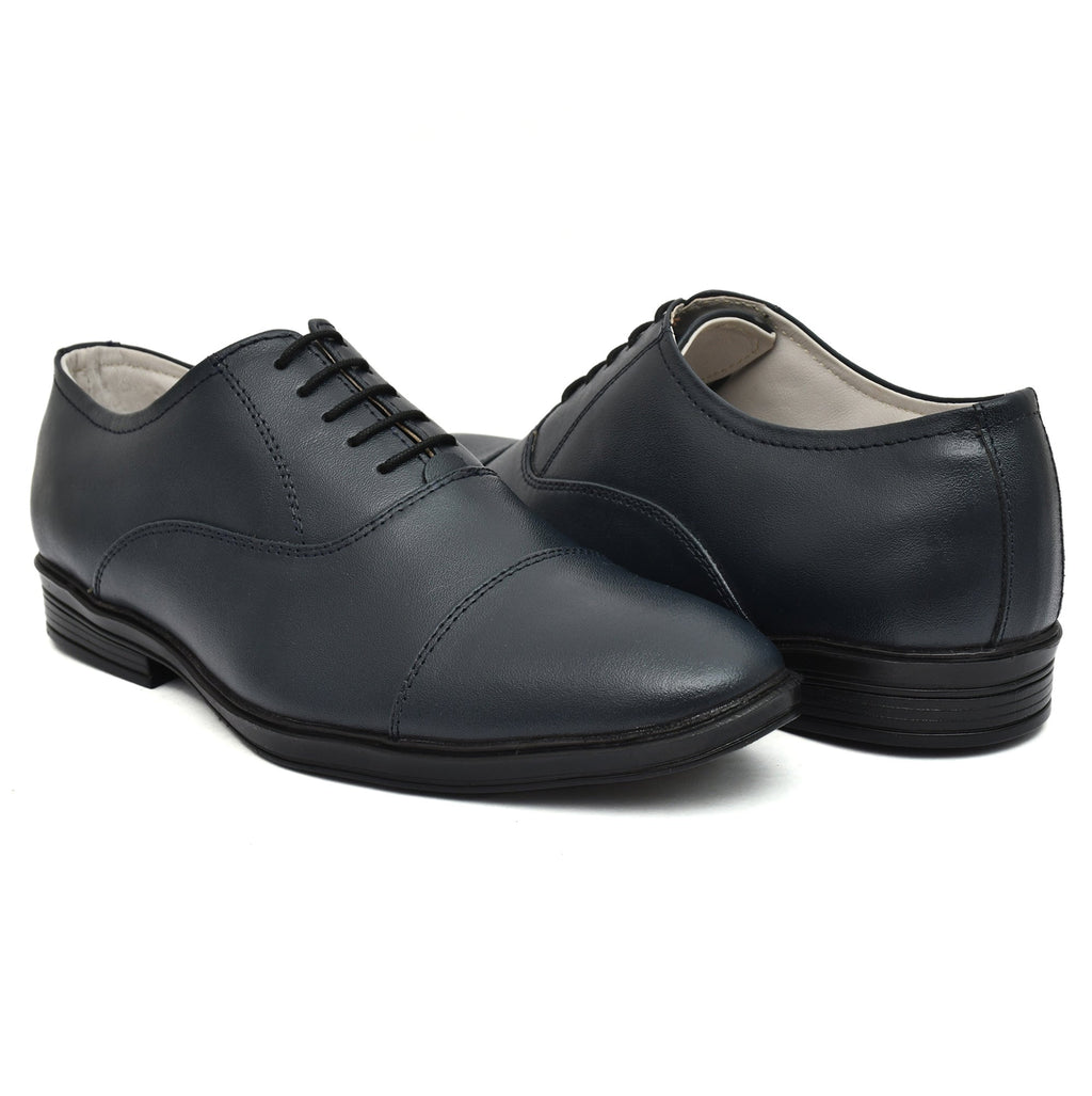 Oxford Shoes : Blue leather Oxford Shoes for men with Memory foam footpad. Article : 110Blue