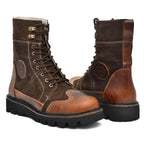 Rider Boots : Urban Rugged & Suede Brown  leather boots for bikers with EVA Sole.