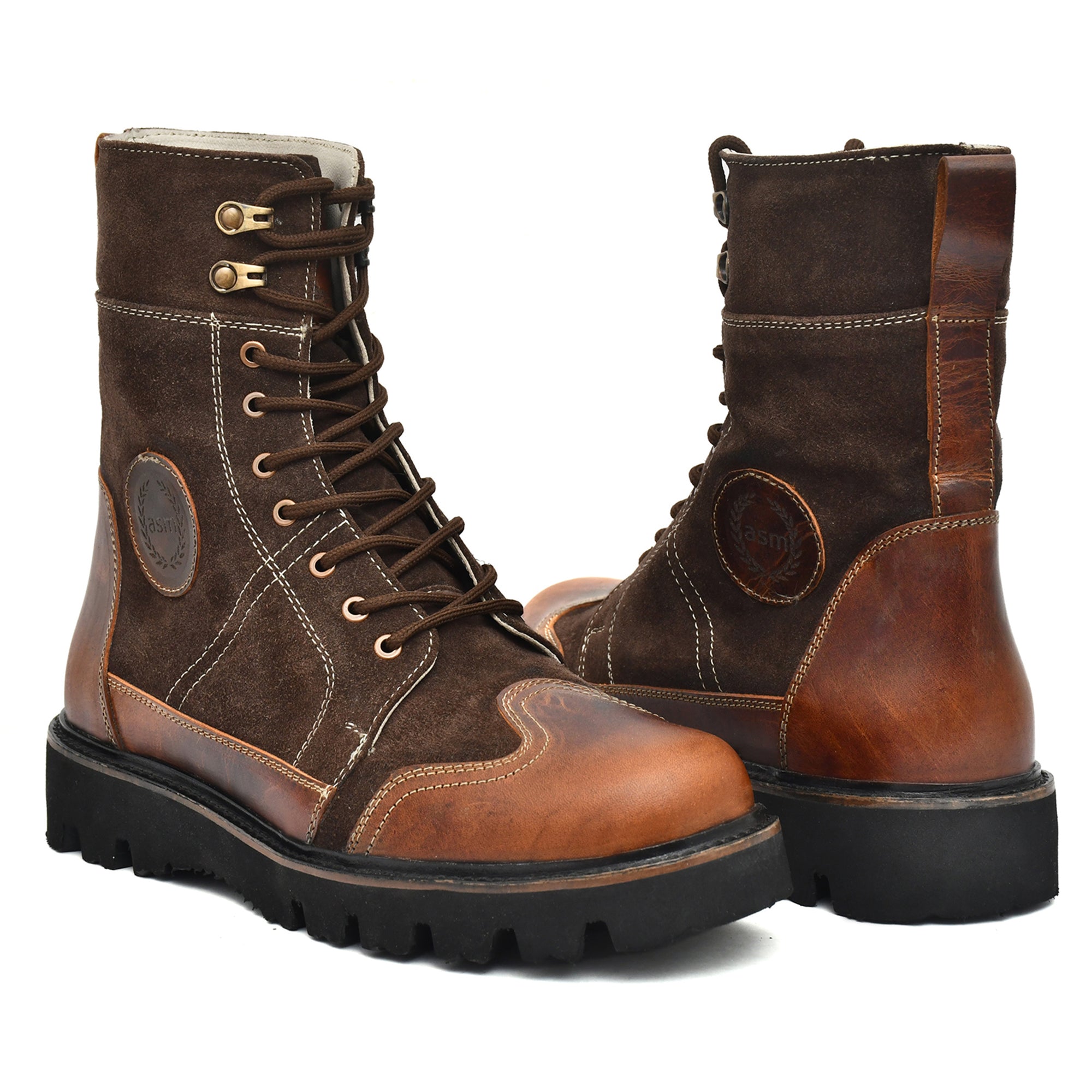 Rider Boots : Urban Rugged & Suede Brown  leather boots for bikers with EVA Sole.