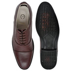 Oxford Shoes : Wine leather Oxford Shoes for men with Memory foam footpad. Article : 110CherryBrown