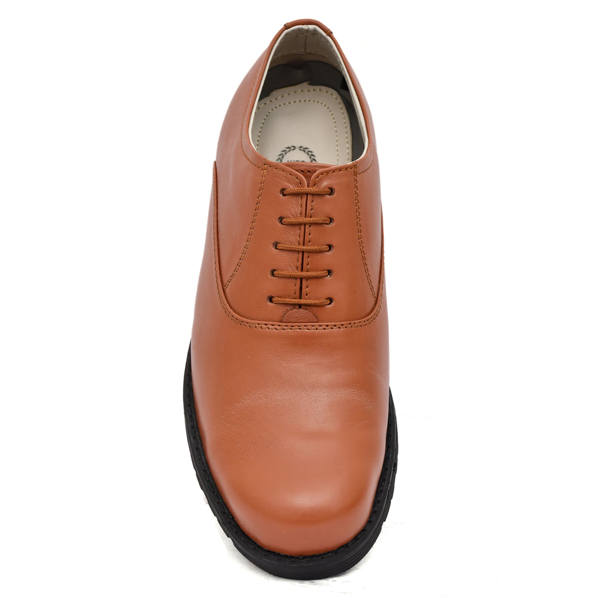 Police Derby Shoes : Genuine leather Police Uniform shoes with  Memory foam footpad.  Article-S102-PoliceTan