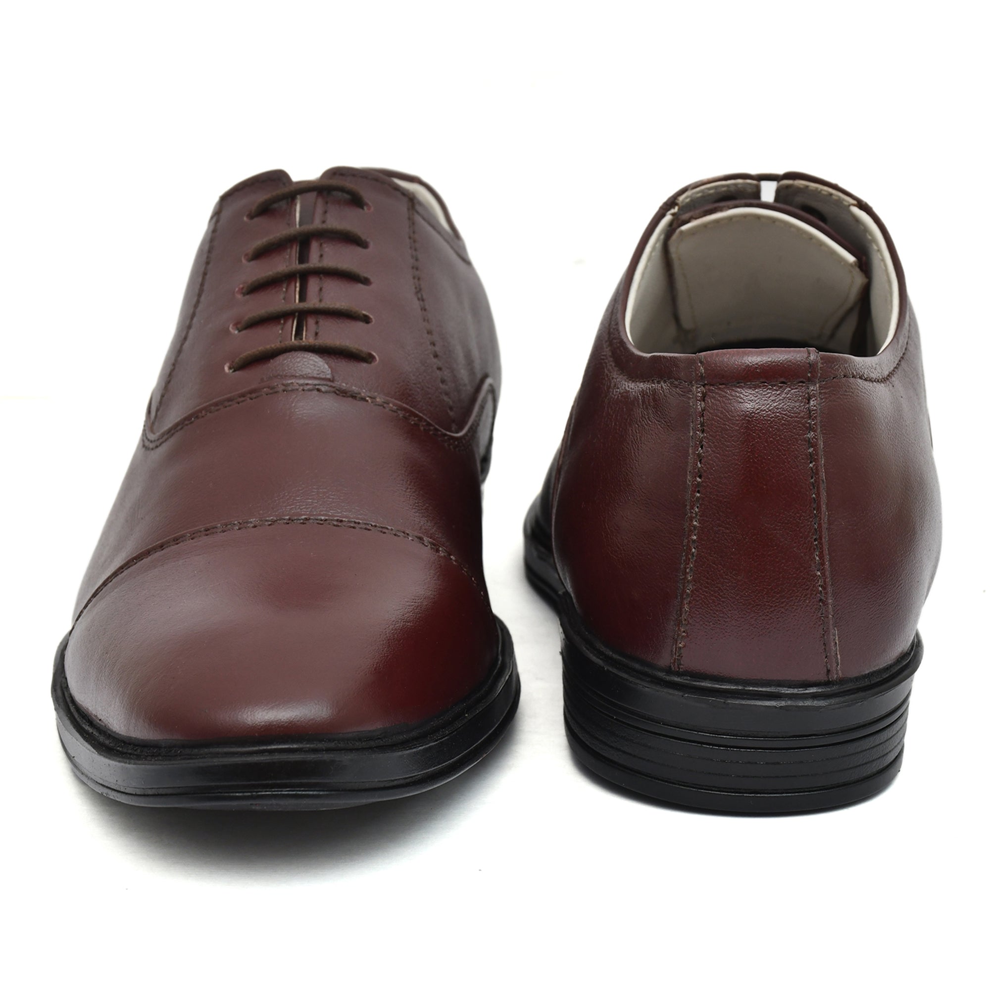Oxford Shoes : Wine leather Oxford Shoes for men with Memory foam footpad. Article : 110CherryBrown