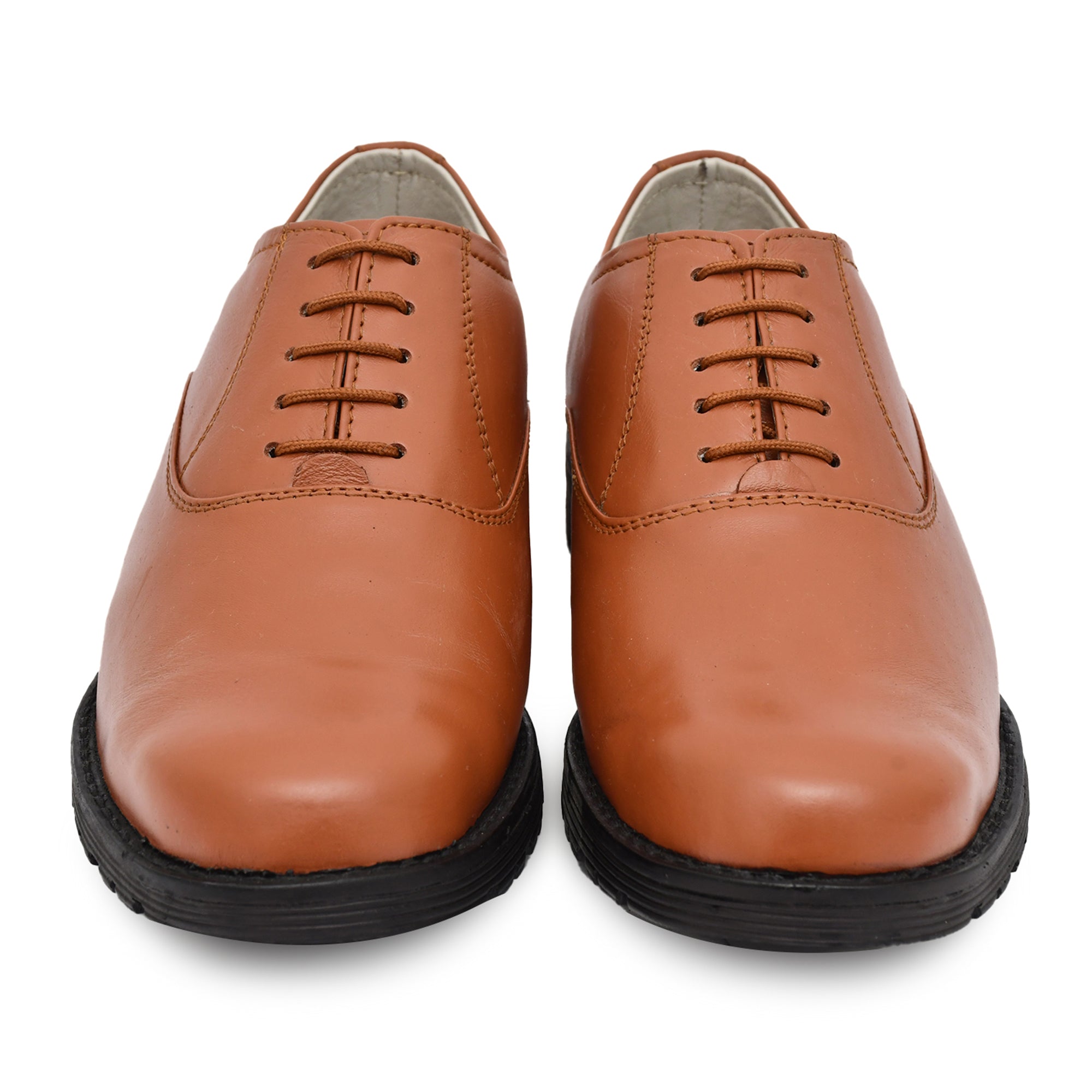 Police Derby Shoes : Genuine leather Police Uniform shoes with  Memory foam footpad.  Article-S102-PoliceTan