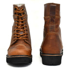 Rider Boots : Urban Rugged Brown leather boots for bikers with EVA Sole.