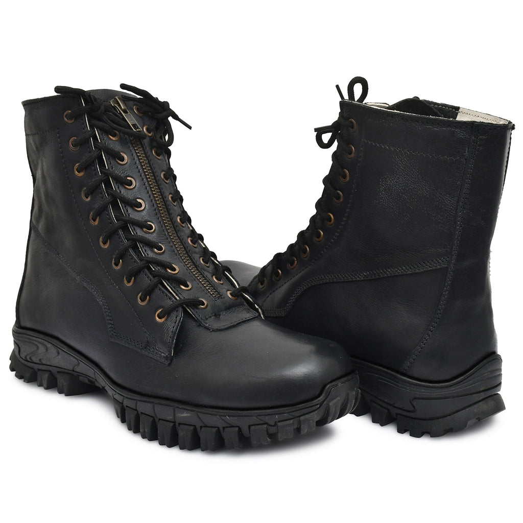 Pilots Boots : Black leather flying boots for Pilots with Memory foam footpad. Article : 610R
