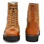 Rider Boots : Urban Rugged & Suede Tan leather boots for bikers with EVA Sole.