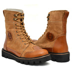 Rider Boots : Urban Rugged & Suede Tan leather boots for bikers with EVA Sole.