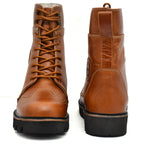 Rider Boots : Urban Rugged Tan leather boots for bikers with EVA Sole.