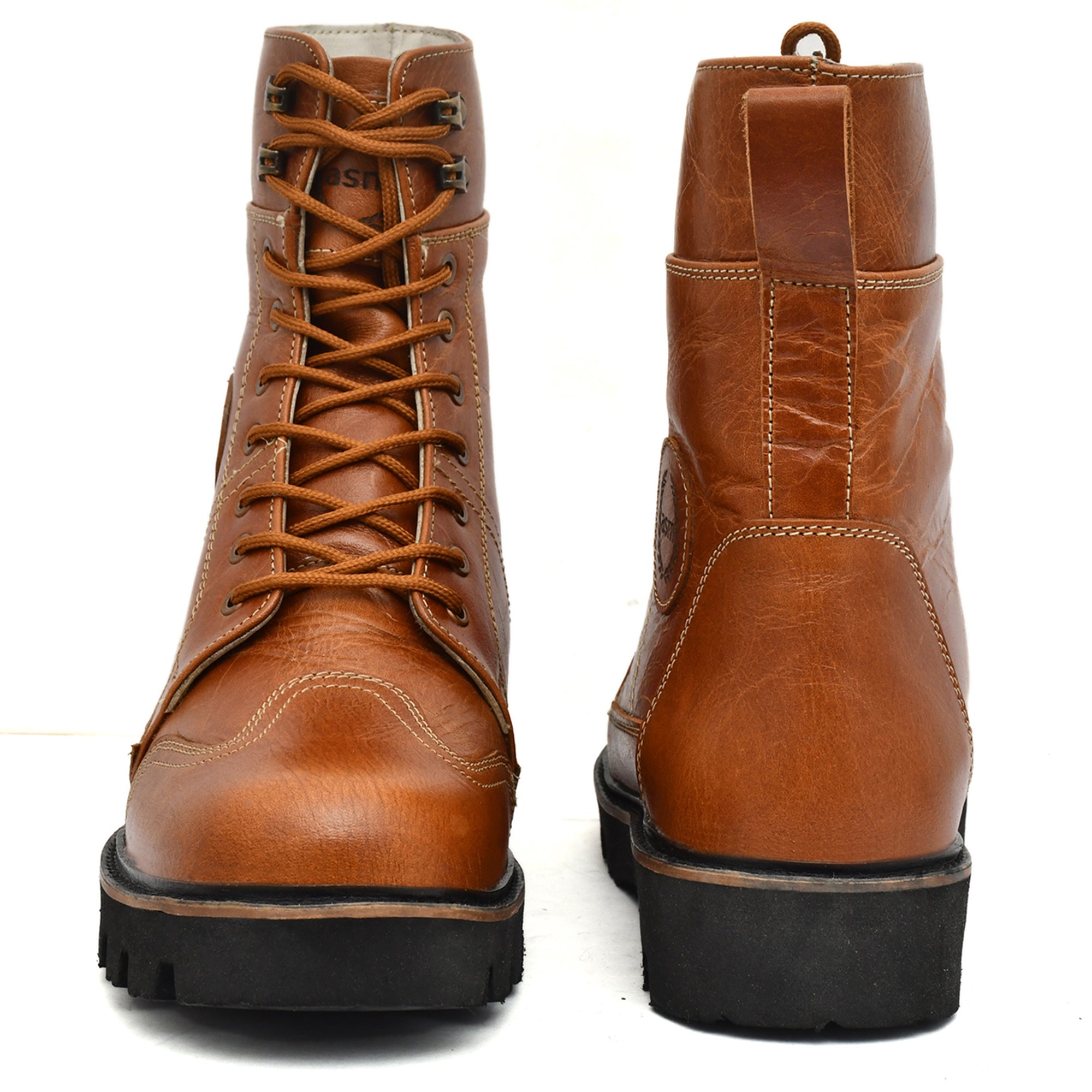 Rider Boots : Urban Rugged Tan leather boots for bikers with EVA Sole.
