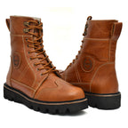 Rider Boots : Urban Rugged Tan leather boots for bikers with EVA Sole.
