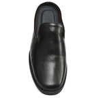 Mules : Black leather Mules with Memory foam footpad. Article :  Flexi02-Black