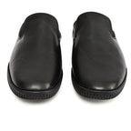 Mules : Black leather Mules with Memory foam footpad. Article :  Flexi02-Black